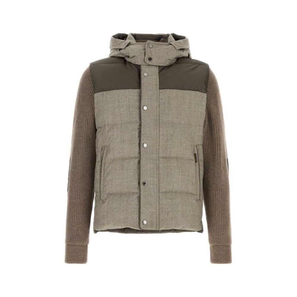Moorer Men Cappuccino Wool Bensa Down Jacket